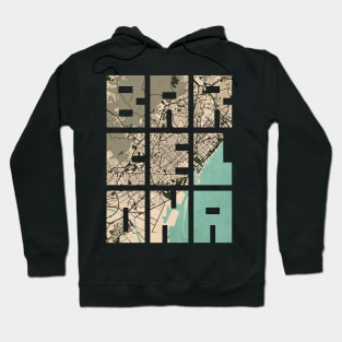 Barcelona, Spain City Map Typography - Vintage Hoodie